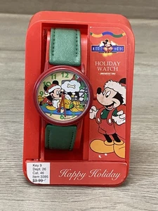 Orologio donna vintage anni 90 Pluto Topolino Sogna rosso verde Natale Babbo Natale vacanze - Foto 1 di 7