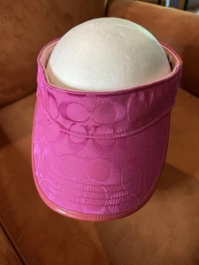 Coach Vintage Visor/Hat Pink Signature Y2K One Size Unisex Women's Men's - Picture 1 of 7