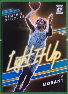 2021-22 Panini Donruss Optic Ja Morant Light It Up Blue /49 Grizzlies #6 - Image 1 of 2