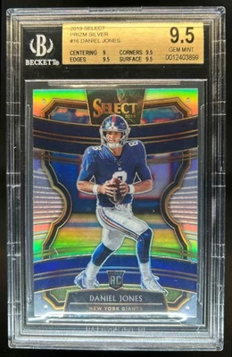 2019 Select Daniel Jones RC Silver Prizm Concourse #16 Giants BGS 9.5 - Image 1 of 2