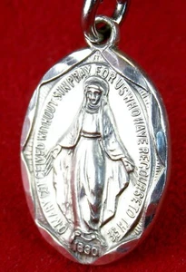 Carmelite Nuns RARE Lourdes Pilgrimage Sterling Silver Catholic Miraculous Medal - Picture 1 of 14