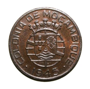 S8 - Portugal - Mozambique 1 Escudo 1945 Uncirculated Coin *** Scarcer Coin - Picture 1 of 2