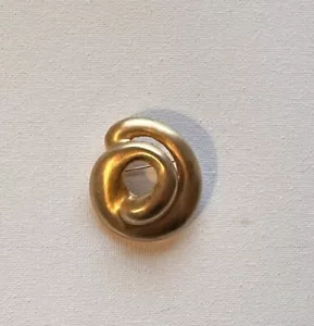 Vintage Marla Buck Designer Brosche Gebürstet Gold MCM Abstrakt Kreis Brutalist - Bild 1 von 4