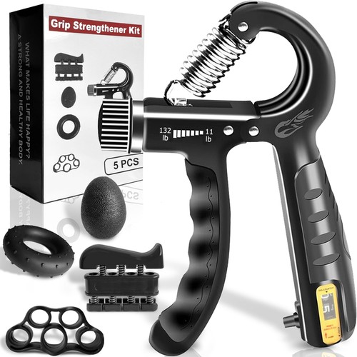 Kit Entrenador de Fuerza de Agarre FLYFE (Paquete de 5), Fortalecedor de Antebrazo, Exprimidor de Manos...-