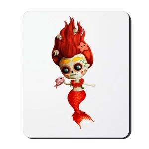 CafePress Dia De Los Muertos Mermaid Girl Mousepad (1599232119) - Picture 1 of 5