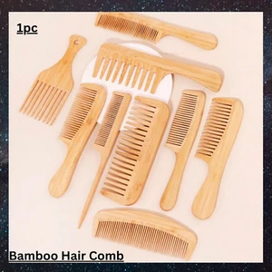 Natural Bamboo Wooden Hair Comb – Wide Tooth Comb - Picture 1 of 11