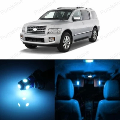 19 x Pacote de Luz Interior LED Azul Gelo para 2004 - 2010 Infiniti QX56 + FERRAMENTA - Imagem 1 de 4
