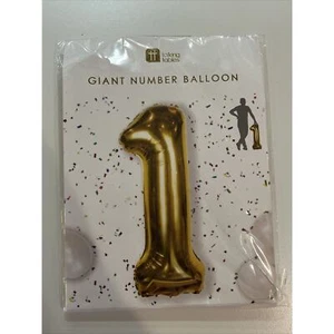Talking Tables Gold Mylar Balloon 1st Birthday Party Decor 34” BIG 1 Piece New - Picture 1 of 9