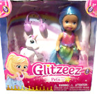 Glitzeez Doll Blue Hair and Pet Unicorn New 4 inches Toys