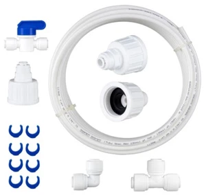 Screw Thread American Fridge Freezer Water Filter Connection Tube Plumbing Kit - Picture 1 of 10