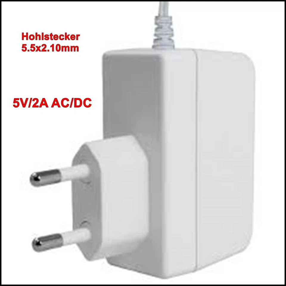 Steckernetzteil 5V/2A AC/DC Adapter 5,5x2,10mm Hohlstecker SUNNY #R10-B8 - Bild 1 von 1