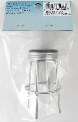 1950's Style Stool Dollhouse Furniture - Black - Town Square Miniatures #T5908 - Image 1 of 3