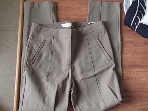 Autentici pantaloni casual o formali TORY BURCH cachi pintasati pintagliati taglia 4