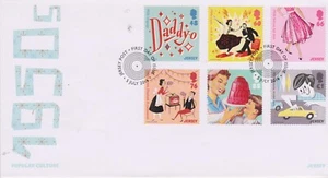 GB - JERSEY 2016 Popular Culture Series 1/1950's SG 2079-2084 FDC DANCING MUSIC - Picture 1 of 1