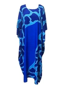 PLUS SIZE KAFTAN TUNIC DRESS FREE SIZE FITS 16,18,20,22,24,26 - Picture 1 of 1