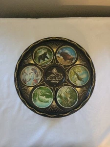 Vintage Metal Round Kentucky Wildlife Drink Holder Serving Tray - Picture 1 of 14