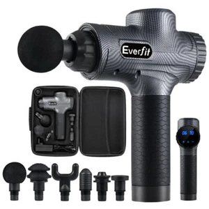 Everfit Massage Gun 6 Heads Massager Vibration Muscle Percussion Therapy Tissue - Picture 1 of 8