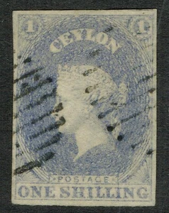 Ceylon 1857 1/- Slate Violet SG10 4m Fine Colour Large Margins Superb Used - Picture 1 of 1
