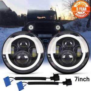 Par de faros LED de 7" Hi-Lo Beam DOT para Land-Rover Range-Rover Defender - Imagen 1 de 24