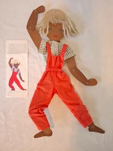 Rare 1910s ? Kathe Kruse Graziella 18" Flat Wood & Cloth Doll Germany Nice - Picture 1 of 11