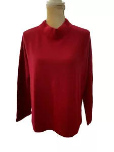 J Jill Pullover Strickpullover M Petite rot lang SL mock Hals Urlaub Weihnachten - Bild 1 von 7