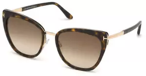 Neu mit Etikett Tom Ford Simona FT 0717 52F dunkel Havanna/hellbraun schattiert 57 mm - Bild 1 von 2