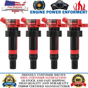 4 Pack Ignition Coil For UF652 Hyundai Accent Veloster Kia Rio Soul 1.6L L4 DOHC - Picture 1 of 15