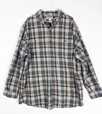 Duluth Trading Flannel Shirt Mens 2XL Tall Plaid Relaxed Fit Button Down Cotton - Image 1 of 4