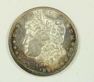 1897-S Morgan Dollar : BU Rainbow Toning - Picture 1 of 2