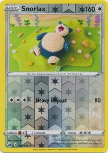 Tarjeta Pokémon Zenith corona holográfica inversa Snorlax 109/159 - casi nueva - Imagen 1 de 1