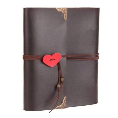 Leather Scrapbook Photo Album Vintage Wedding Guest Book Refillable DIY Memor... - Image 1 of 4