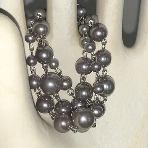 Pulsera J CREW Plata Gris Perla Cuentas Multi Talla Nuevo Sin Etiquetas 🙂204 - Imagen 1 de 4