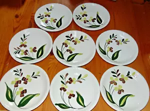 Vintage Blue Ridge Southern Pottery 6 piatti burro pane spray soleggiato 2 piattini - Foto 1 di 6