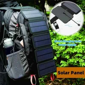 Outdoor Solar Panel Charger 5V Foldable Camping Hiking Backpacking Travelling - Picture 1 of 24