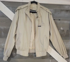 Members Only Vintage Jacket Mens 42 Light Tan Full Zip Racer Bomber Casual - Picture 1 of 7