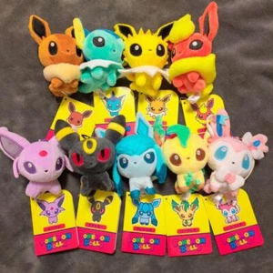 Pokemon Center Mocchiri Mascot Eevee Vaporeon Jolteon Flareon Glaceon Set - Picture 1 of 2