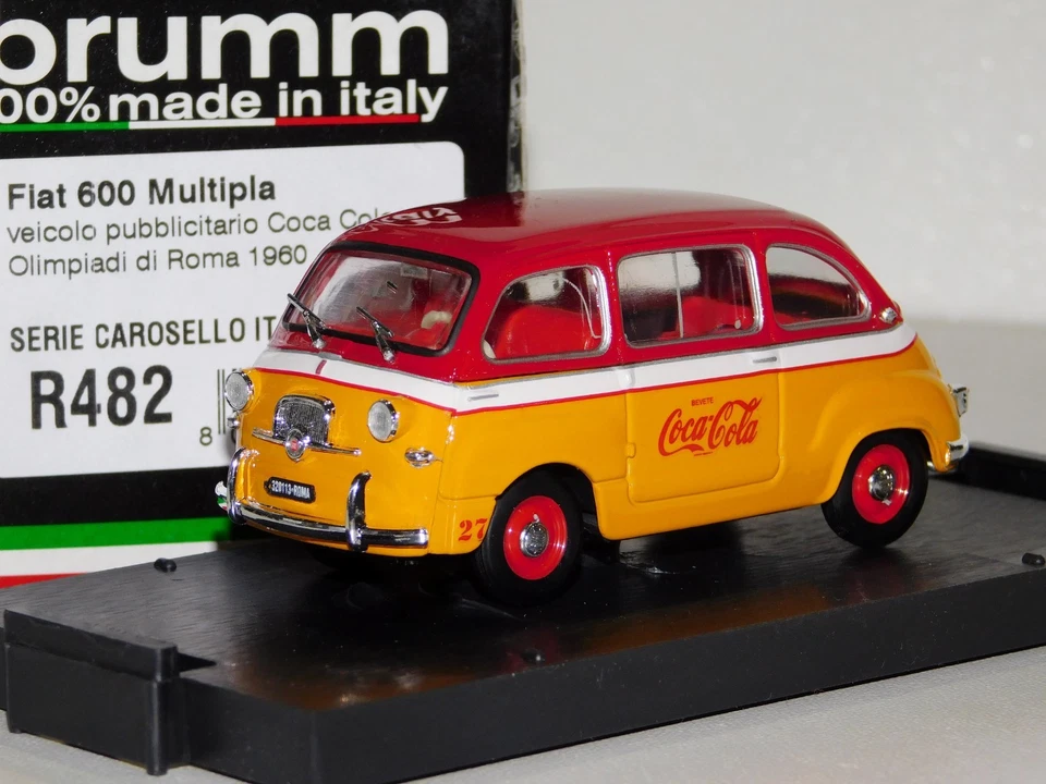FIAT 600 MULTIPLA COCA COLA ROMA 1960 BRUMM R482 1:43 - Immagine 1 di 1