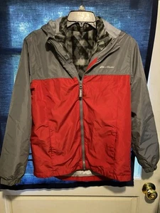 Eddie Bauer 2 In One Jacket Large Red/Gray - Picture 1 of 6