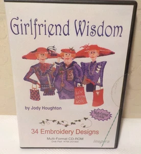 GIRLFRIEND WISDOM 34 Embroidery Designs by Jody Houghton. CD. LN - Picture 1 of 2