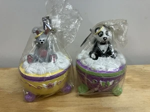 Vintage Claire's Panda und Hase Engel Schmuckschatullen 2006 - Bild 1 von 6