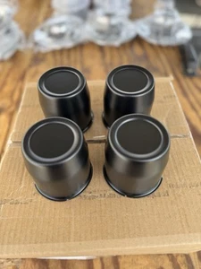 4 BLACK PLAIN CENTER CAPS 5 LUG WELD RACING WHEELS DRAGLITE PRO STAR 3.17 "OD - Picture 1 of 3