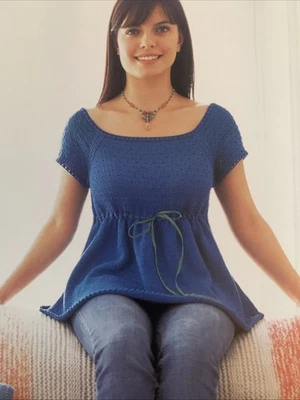 Knitting 1658 Pattern Debbie Bliss yarn Ladies Perfect Easy Jumper Ribbon Tie - Image 1 of 3