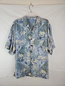 Camisa de seda Beemuda Bay para hombre talla XL con estampado hawaiano - Imagen 1 de 6