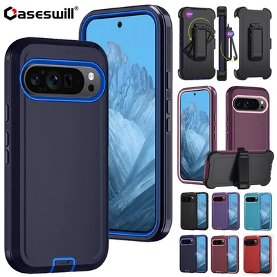 For Google Pixel 10 9A 8A 9 Pro XL 3IN1 Shockproof Belt Clip Holster Case Cover - Image 1 of 4