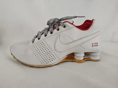 Nike Shox Mujer Talla 5.5 Rojo Blanco Oro Zapatos para Correr 317549-118 2016 Tenis Foto 1 de 4