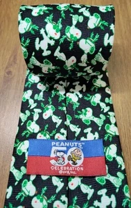 Peanuts 50th Celebration Necktie Snoop Green Multicolor Men's 57x3.5" Polyester  - Picture 1 of 9