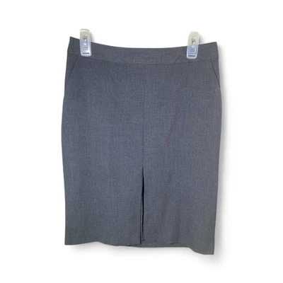 Falda lápiz Kensie gris con abertura frontal calce recto gris talla 6 trabajo de oficina Foto 1 de 4