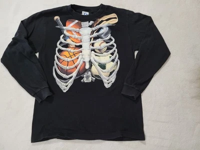 Boys Football Hockey Baseball Basketball Soccer Skeleton Ribcage Shirt - Image 1 of 4