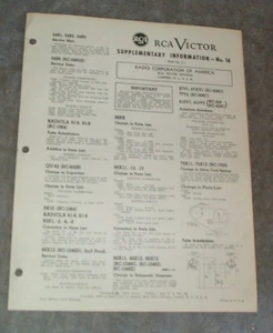 RCA Victor Original Supplementary Information - No. 14 Manual, 1948, No.3 1st Ed - Picture 1 of 1