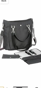 LASSIG Mix n Match Changing Bag, Mat, Bottle Holder & Pouch. Denim Black, Straps - Picture 1 of 12